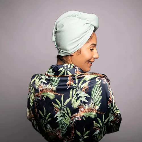 Vista 2 de Envoltura de Secado para Cabello, Sin Frizz, Suave, Ligera y Flexible, Turbante de Secado de Cabello, Envoltura de Toalla de Secado Suave con Botón