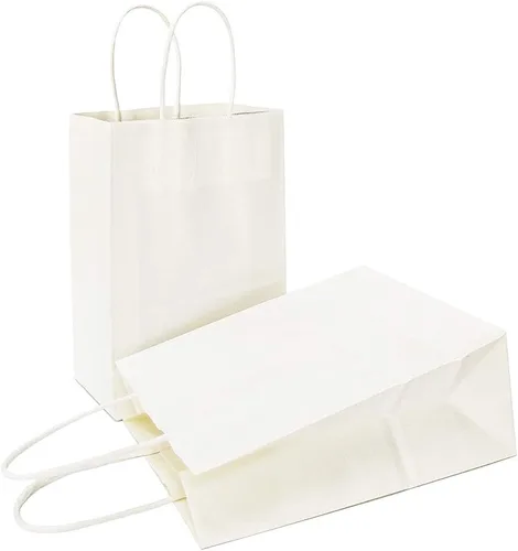 Vista 48 de AZOWA Bolsas de regalo Mini bolsas de papel kraft con asas (4 x 2.4 x 6 pulgadas, negras, 25 unidades)