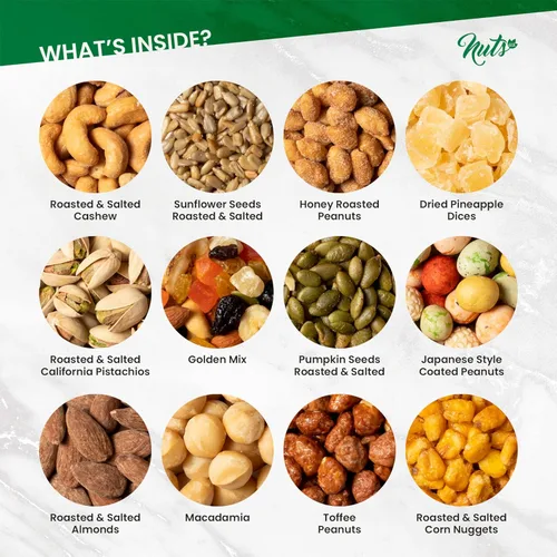 Vista 4 de NUTS U.S. - Caja de regalo navideña 12 variedades (bueno, 12 variedades-grande)