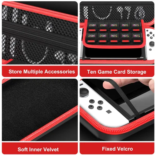 Vista 4 de Switch Carrying Case Compatible with Nintendo Switch and New Switch OLED Console, Switch Case Protective Hard Shell Portable Switch Travel Case