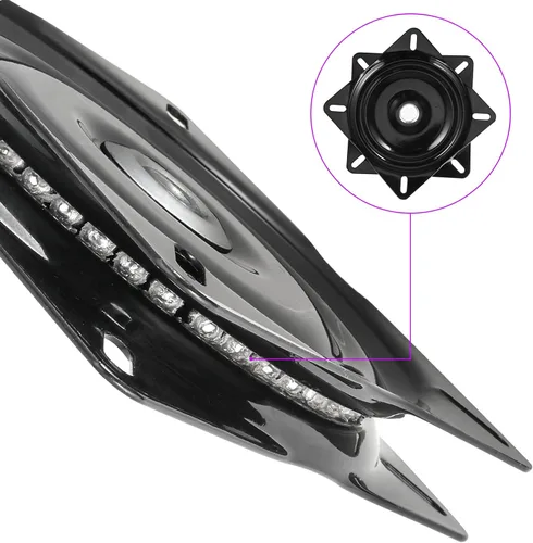 Vista 3 de JEUIHAU Paquete de 2 taburetes de bar de 6.25 pulgadas, placa giratoria de taburete de bar negro, placa de montaje de bases giratorias de asiento