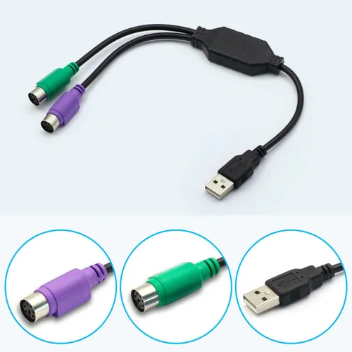 Vista 8 de PS/2 to USB Adapter Cable, 4Pack PS2 Female to USB Male Converter Connector Adapter for PC Keyboard