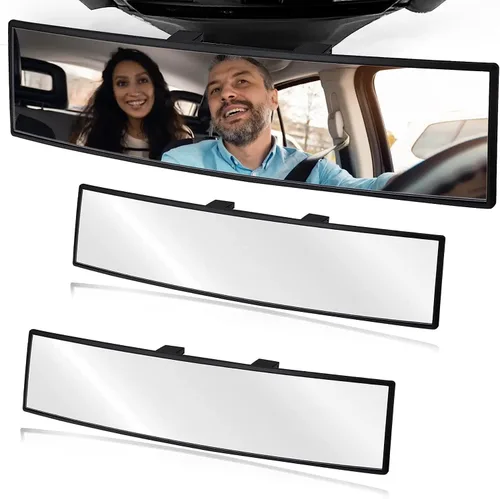 Vista 6 de OBTANIM 2 piezas de espejos retrovisores de automóvil de 12 pulgadas, vidrio HD, antirreflejos, clip panorámico gran angular, accesorios para espejo