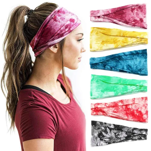 Vista 9 de YONUF, Diademas de moda para mujer, diadema ancha, bandas para el cabello para yoga y ejercicio, accesorios para el cabello, banda negra, paquete