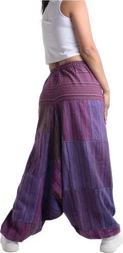 Vista 4 de PEACH PEBBLE Pantalones Harem 100% algodón, pantalones bohemios de yoga hippie