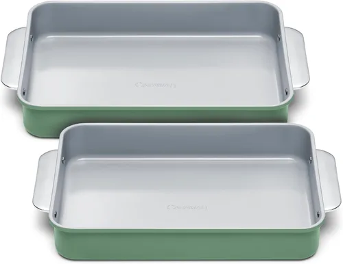 Vista 42 de Caraway Sartén rectangular de cerámica antiadherente de 9 x 13 pulgadas, revestimiento de cerámica naturalmente resbaladizo, no tóxico, libre