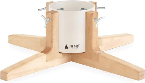 Vista 11 de Tree Nest Base de soporte para árbol de Navidad para árbol real de hasta 7 pies, soporte plateado para árbol de Navidad, estable para decoración