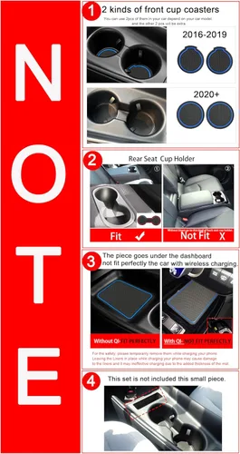 Vista 34 de Auovo Cup Holder Insert Linerts for Toyota Prius Accessories 2016-2022 Custom Fit Anti dust Mats Door Pocket Liners Cup Holder Console Mats Pads