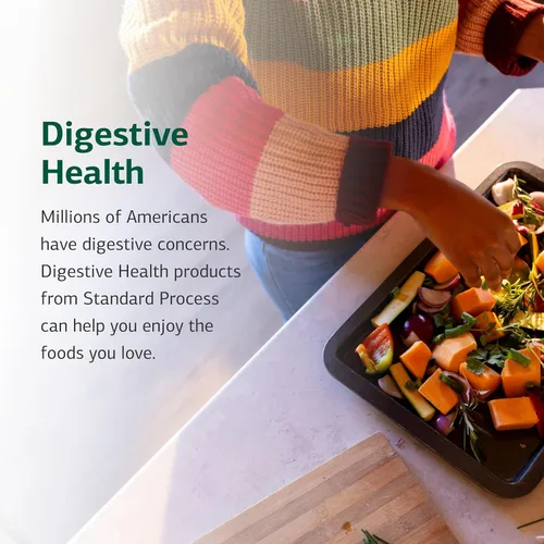 Vista 6 de Proceso estándar Okra Pepsina E3 - Suplemento de salud gastrointestinal y intestinal - Apoya la digestión de proteínas y la función digestiva