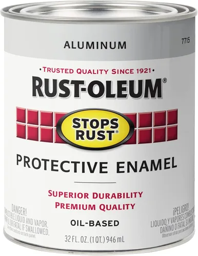 Vista 30 de Rust-Oleum 7797502 - Pintura anti-óxido para aplicación con brocha, cuarto de galón, blanco semibrillante (paquete de 1)