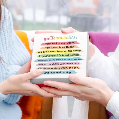 Vista 6 de Letrero inspirador con texto en inglés «Gentle Reminders You Can Do Hard Things» («You Can Do Hard Things» («You Can Do Hard Things»)
