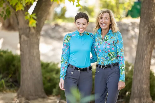 Vista 6 de Kastel Denmark Camisetas ligeras de manga larga raglán para mujer, camisetas atléticas con cremallera de un cuarto, protección UPF 30+