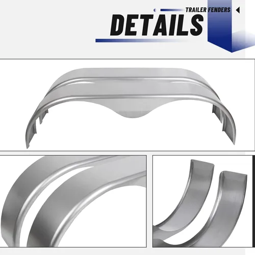 Vista 6 de ECOTRIC 2 piezas guardabarros tándem para remolque de doble eje compatible con ruedas de 13-15 pulgadas, par en forma de lágrima para remolques