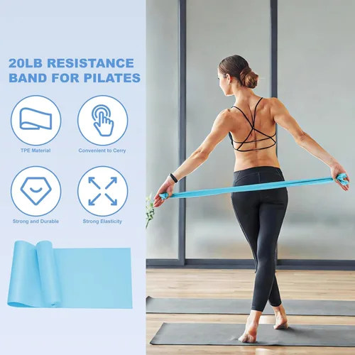 Vista 5 de Luscinia Pilates Kit,Home Pilates Ring Kit for Women,Pilates Equipment Ring and Ball Set with Pilates Ring, Pilates Ball, Resistance Bands, Figure 8