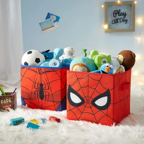 Vista 117 de Idea Nuova Marvel Avengers - Juego de dos espaciosos cubos de almacenamiento plegables, 10 x 10 pulgadas, Avengers / gris