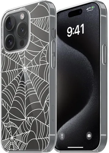Vista 15 de Funda transparente diseñada para iPhone 15, de poliuretano termoplástico suave, a prueba de golpes, transparente, para mujeres y niñas, diseño