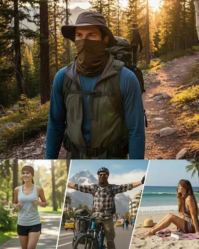 Vista 8 de Xeoxarel Neck Gaiter, 7 Pack Cooling UV Protection, Bandana Face Mask Scarf for Men and Women