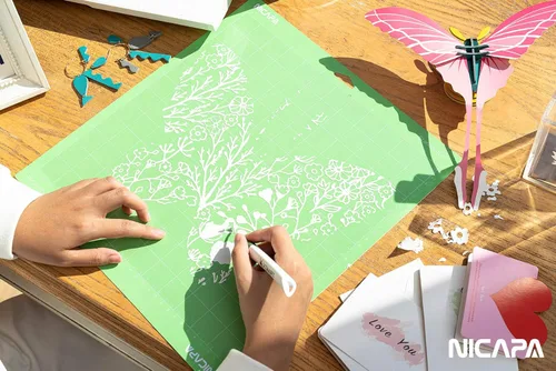 Vista 2 de Nicapa - Tapete de corte de agarre estándar para Cricut Maker 3/Maker/Explore 3/Air 2/Air/One (30 x 30 cm, 5 paquetes) Tapetes de corte adhesivos