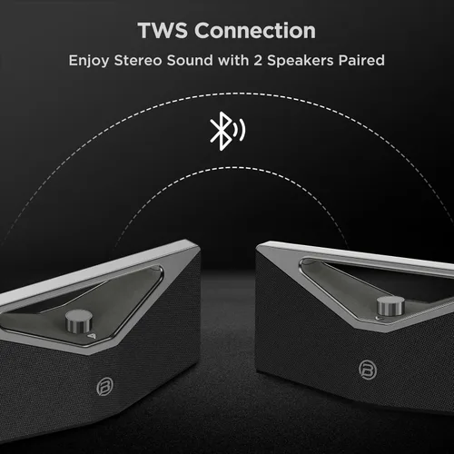 Vista 7 de BUGANI Altavoz Bluetooth de audio de alta resolución, 160 W, altavoz Bluetooth portátil grande con subwoofer de graves profundos, estéreo Dorado