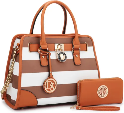 Vista 23 de Dasein - Bolso de mano para mujer, con asa superior, bolsa de hombro, bolsa de trabajo, 2 unidades.