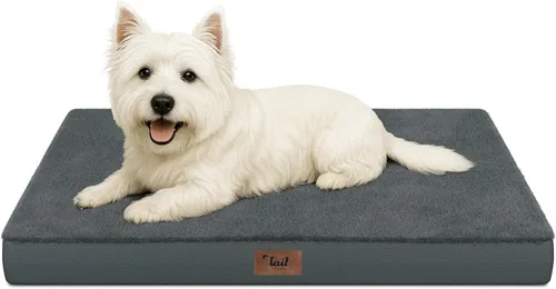 Vista 20 de Cama para perros y gatos pequeños, impermeable, para jaula de huevos, espuma ortopédica con funda Oxford lavable y extraíble, color verde Amy