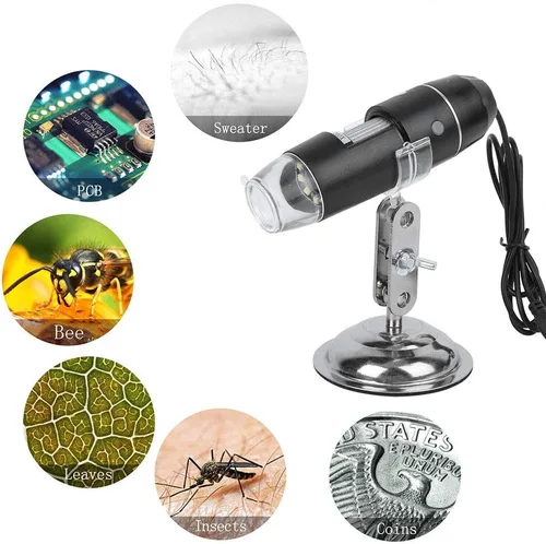 Vista 7 de Microscopio digital USB, cámara de microscopio T03500X, portátil, respetuoso del medio ambiente, equipo electrónico mate para experimentos e