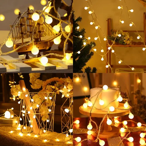 Vista 5 de Dailyart - Guirnalda de luces LED para boda, fiesta de Navidad (funciona con pilas, 13 pies, 4 metros), pwlight, 4.50 volts