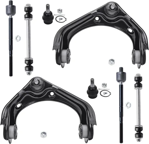 Vista 175 de Detroit Axle - Kit de brazos de control delanteros de 8 piezas para Chevy Trailblazer EXT GMC Envoy XL XUV Buick Rainier Isuzu Ascender, brazos