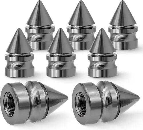 Vista 26 de 4 piezas de tapas coloridas para válvulas de neumático, tapas universales de aleación de aluminio estilo bala pulidas para válvulas de neumático