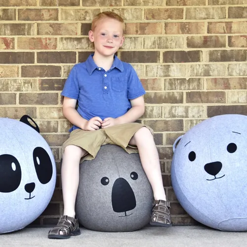 Vista 4 de Vivora Niko - Silla de bola sentada para la oficina y el hogar, ligera y ergonómica de pie, con solución de bola de ejercicio activadora con asa