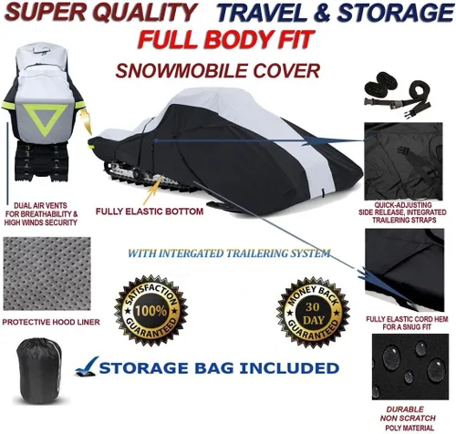 Vista 3 de Funda para trineo de moto de nieve de alta calidad, ajuste completo, compatible con Arctic CAT M 9000 King Cat 162 2018 2019