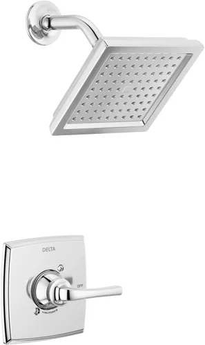 Vista 7 de Delta Geist 142864-BL - Juego de grifo de ducha serie 14, cabezal de ducha y mango negro mate, kit de molduras de válvula, negro mate 142864-BL