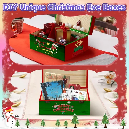 Vista 7 de Cajas grandes de madera sin terminar, juego de 2 tamaños, caja de madera con tapa con bisagras, cajas de madera grandes, cajas de recuerdos