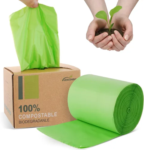 Vista 7 de Bolsas de compost, 13 galones, 50 litros, extra gruesas de 1.1 mils, bolsas de desechos de alimentos compostables con US BPI ASTM D6400 y Europe OK