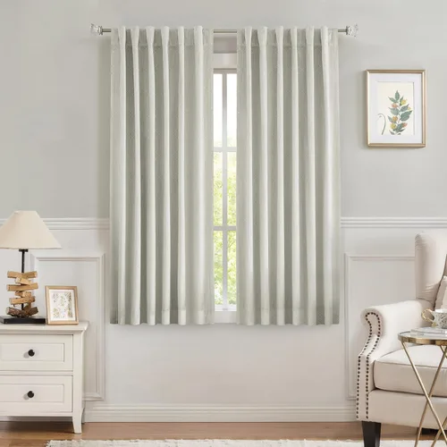 Vista 11 de Paneles de cortinas opacas de terciopelo gris oscuro para ventana, reducción de ruido, 90% de oscurecimiento de la habitación, bolsillo para barra