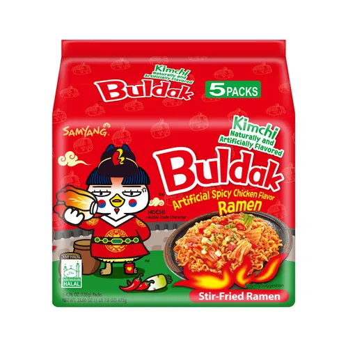 Vista 22 de Samyang HACK Buldak Bokeum Ramen. 1 bolsa de tallarines ramen muy picantes. Sabor mucho más picante.