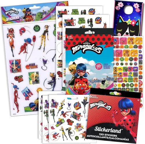Vista 7 de Miraculous Ladybug and Cat Noir - Paquete de actividades - Calcomanías Miraculous Ladybug, libro para colorear, colgador de puerta de 2 lados