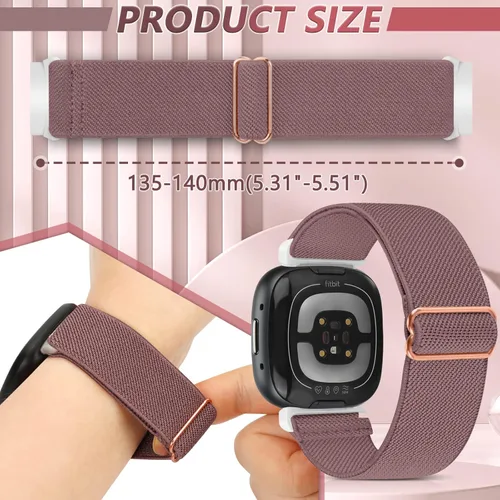 Vista 3 de Correas de reloj de nailon compatibles con Fitbit Sense y Versa 3, correa de repuesto de patrón suave para mujeres y hombres, compatible con reloj