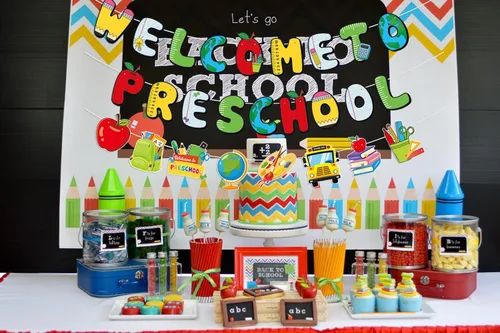 Vista 3 de Cartel de bienvenida a preescolar, decoraciones de regreso a clases preescolar, decoraciones de aula preescolar, decoraciones de regreso a clases
