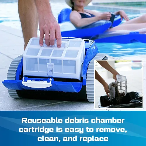 Vista 5 de POOL BLASTER CX-300 - Limpiador robótico inalámbrico para piscinas pequeñas enterradas y sobre el suelo, 2.5 horas de tiempo de funcionamiento