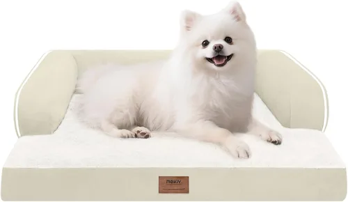 Vista 78 de Cama ortopédica impermeable para perros pequeños, cama para perros de tamaño mediano, cómoda cama para mascotas y gatos con lados, funda extraíble