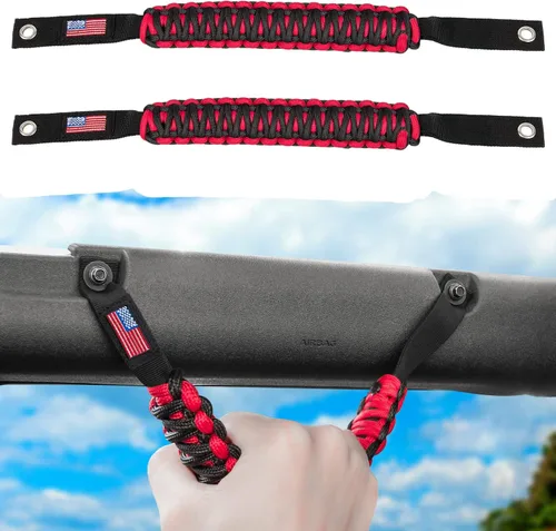 Vista 9 de E-cowlboy Asas de agarre de barra antivuelco, mango de agarre de cuerda de paracaídas para Ford Bronco 2021 2022 2023 2024 de 2 puertas y 4 puertas