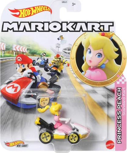 Vista 9 de Colección de Vehículos de Réplica Fundidos a Presión Hot Wheels Mario Kart a Escala 1:64, Juguetes Coleccionables