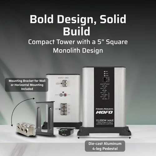 Vista 6 de Power Acoustik Amplificador monobloque clase D – Amplificador de subwoofer mono de 10,000 vatios para audio de coche, compacto y elegante