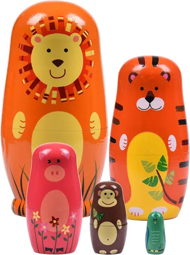 Vista 12 de Muñecas anidables, huevos de Pascua anidables, muñecas Matryoshka hechas a mano de madera para cumpleaños de niños o decoración del hogar