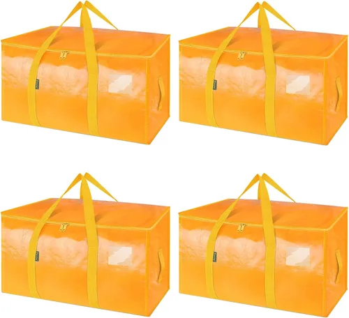 Vista 40 de BALEINE Paquete de 6 bolsas de mudanza de gran tamaño con asas reforzadas, bolsa de almacenamiento resistente para ropa, suministros de mudanza