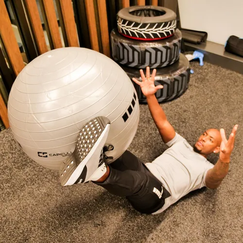 Vista 6 de Capelli Sport Exercise Ball for Yoga, Balance Ball, Pilates, Anti Burst Slip Resistant, Quick Pump
