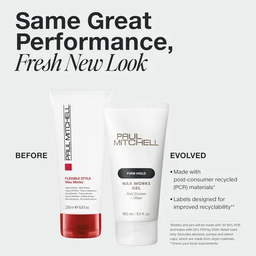 Vista 2 de Paul Mitchell Wax Works Gel para el cabello, alta definición, textura atrevida, para todo tipo de cabello, 6.8 onzas líquidas