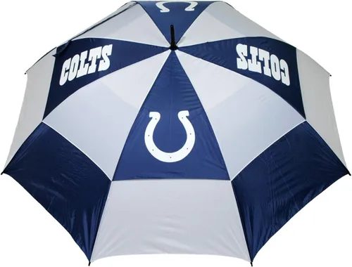 Vista 6 de Team Golf NFL - Paraguas de golf de 62 pulgadas con funda protectora, diseño de doble toldo de protección contra el viento, botón de apertura