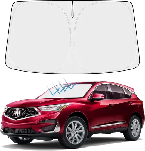 Vista 164 de Proadsy Parasol para parabrisas Rivian R1S 2022-2025 2026 de 4 capas plegable, protector de parasol frontal que bloquea los rayos UV, mantiene